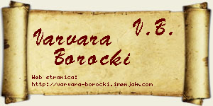 Varvara Borocki vizit kartica